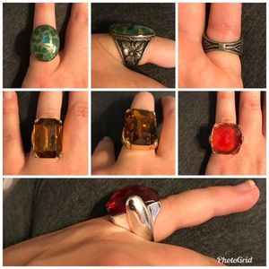 Three Unique Sterling Silver Rings